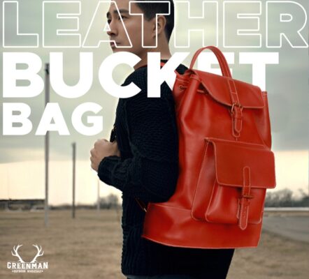 Leather Bucket Bag, leather backpack