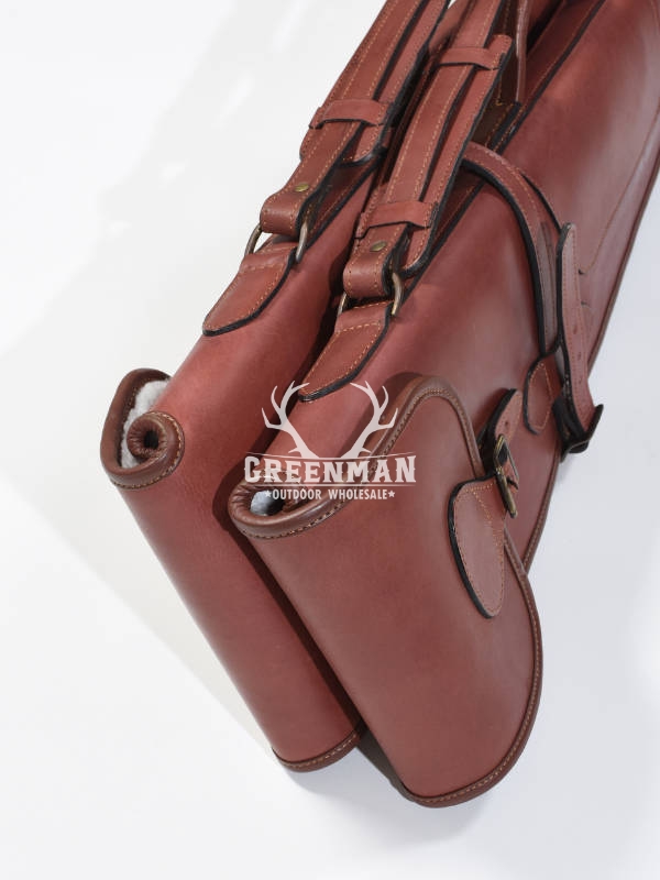 Double Tan leather shotgun case