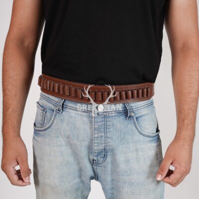 leather cartridge belt, leather ammo belt