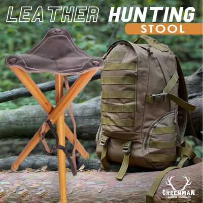 leather camping stool, leather shooting stick, shooting stick