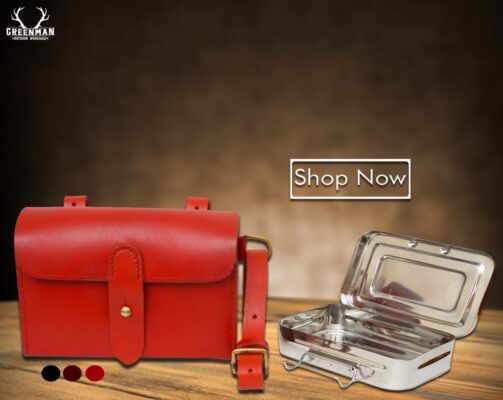 red sandwich case, leather sandwich case