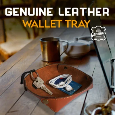 leather valet tray, tan valet tray