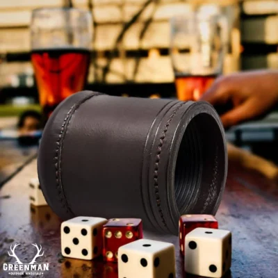 leather dice cup, leather dice shaker, purple dice cup