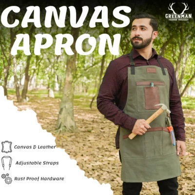 canvas apron, canvas leather woodworking apron