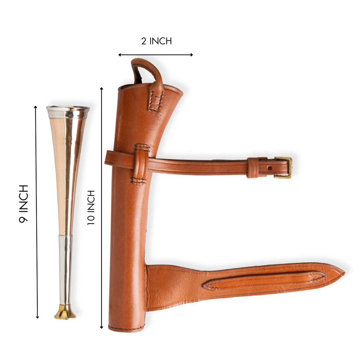 Fox Hunting Horn, Leather Case