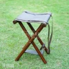 Leather Folding Seat Camping Stool, Camping Stool