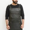 leather apron, leather zipped apron,