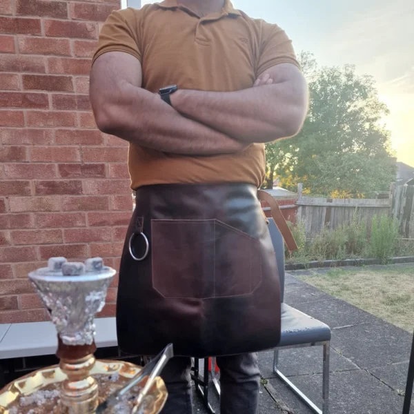 leather waist apron, Red leather apron