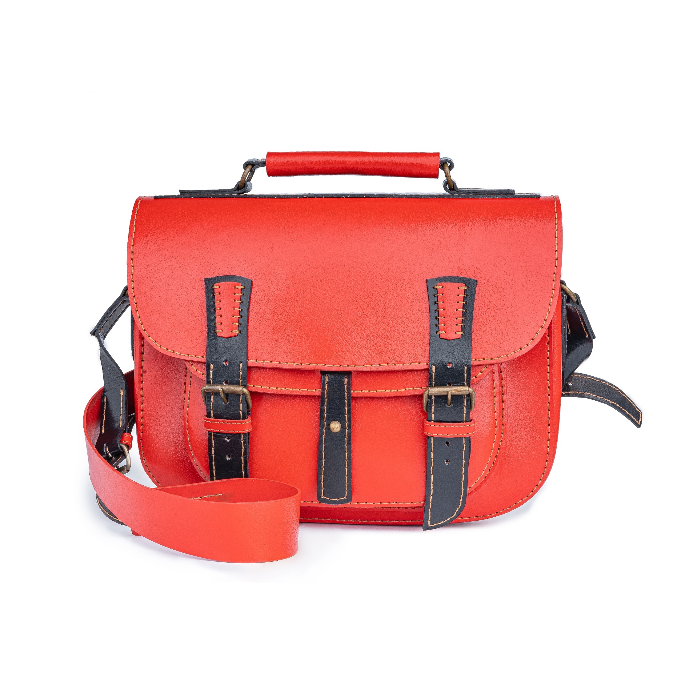 Genuine Red Leather Crossbody Bags