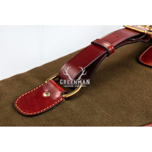 Handmade Canvas Leather Rifle case with adjustable leather strap, leather rifle case