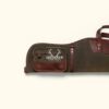 Green and Brown canvas leather rifle case with exterior pocket, canvas rifle case