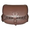 leather hunting speed bag, leather cartridge bag, ammo carrier