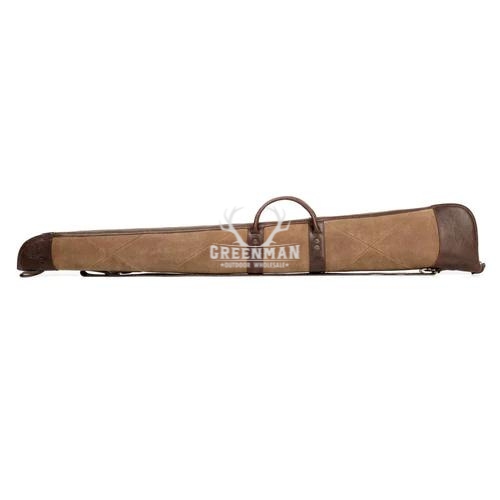 Classic Tan and Brown Waxed Canvas Leather Shotgun Case