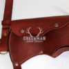 Brown Leather Bushcraft Belt Kit consisting two bags and one axe holder