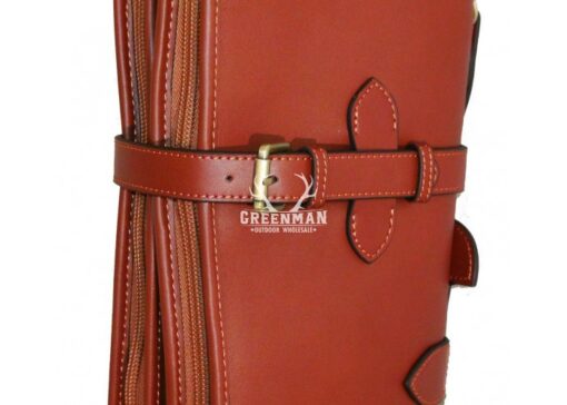 Tan leather shotgun case with detachable design, leather shotgun case