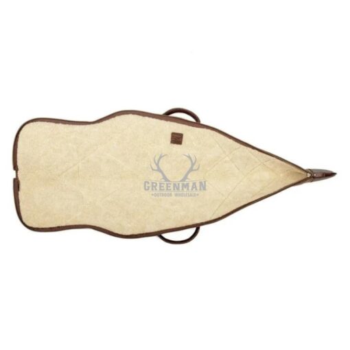 Green and Brown Waxed Canvas Leather Rifle Case, Canvas Leather Gun Slip Case, leather rifle case