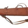 double brown leather shotgun case, leather gun slip case