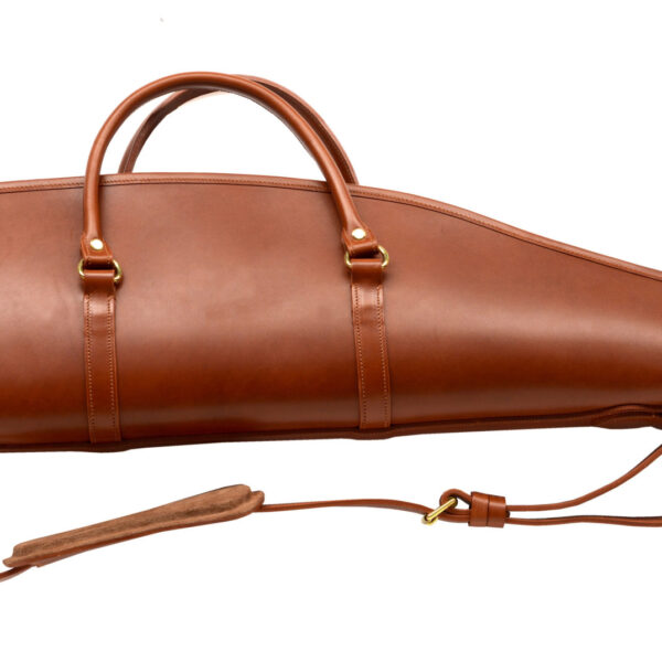 Brown Leather Rifle Case, Leather Rifle Case with Flap Closure