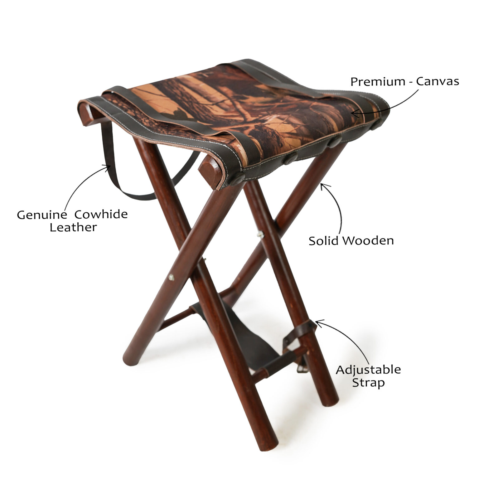 leather camping stool, camping stool