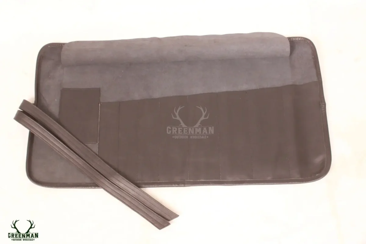 leather knife roll, chef knife bag, brown knife roll for chefs