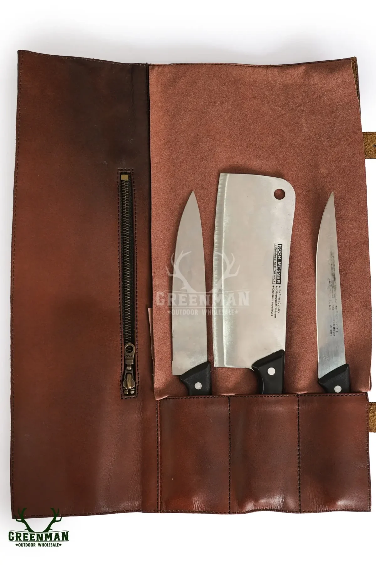 leather chef knife roll, chef knife bag, brown knife bag