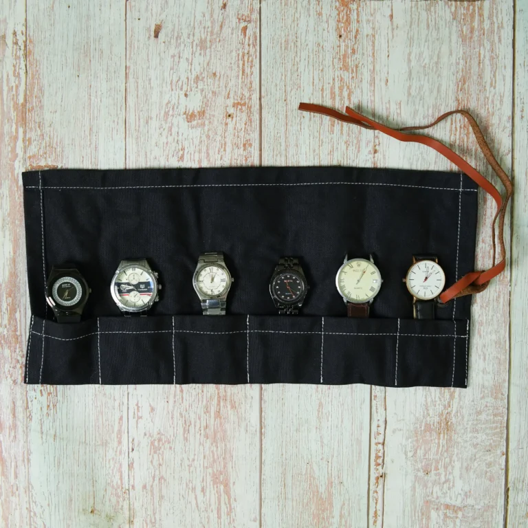 canvas watch roll, black watch roll