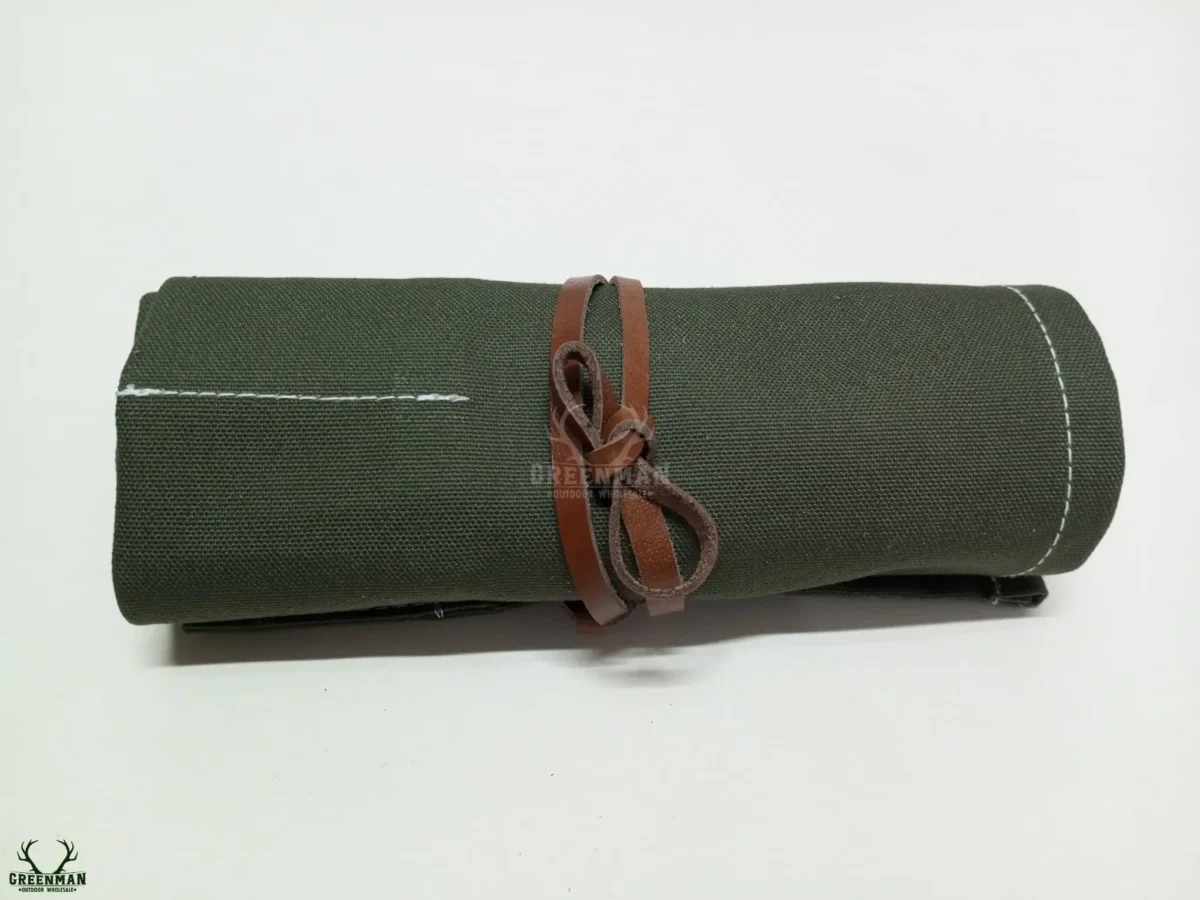 green canvas watch roll