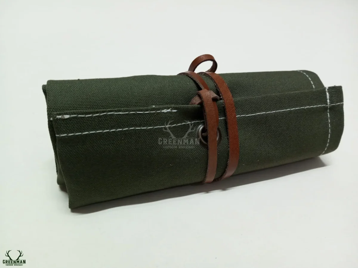 green canvas watch roll