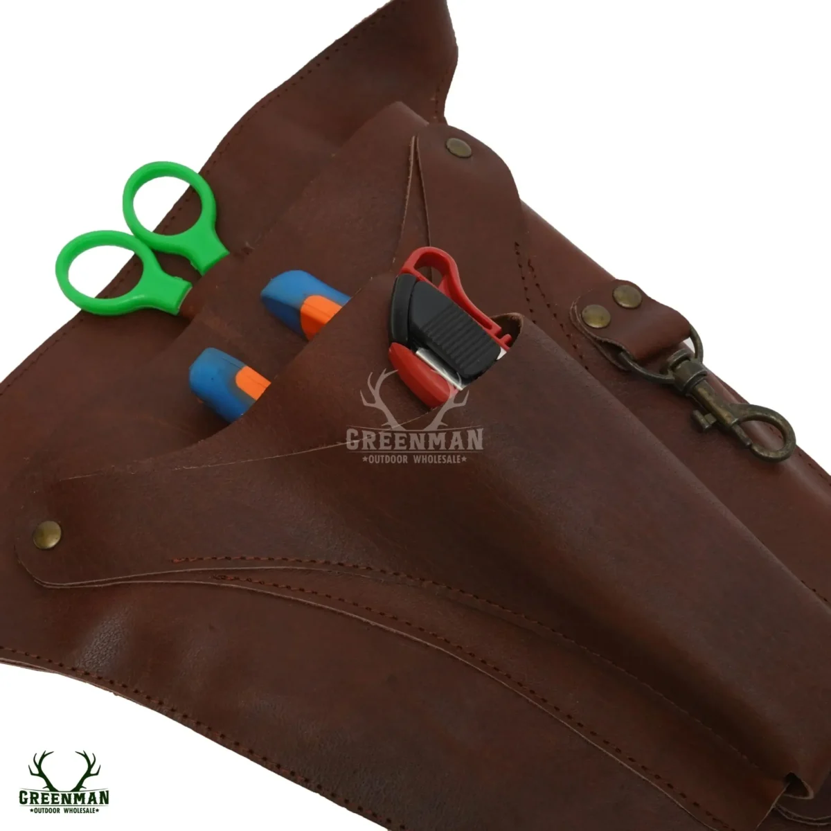 leather florist belt, chocolate brown florist belt, leather florist pouch