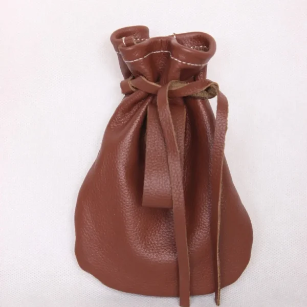 leather coin pouch, brown coin pouch