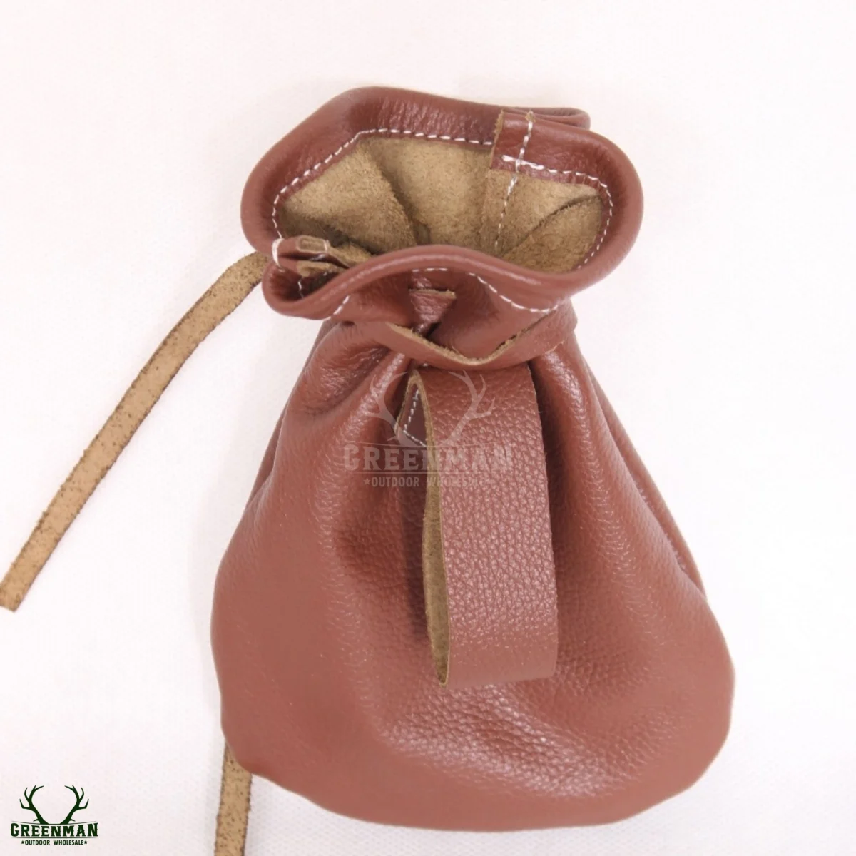 leather coin pouch, brown coin pouch