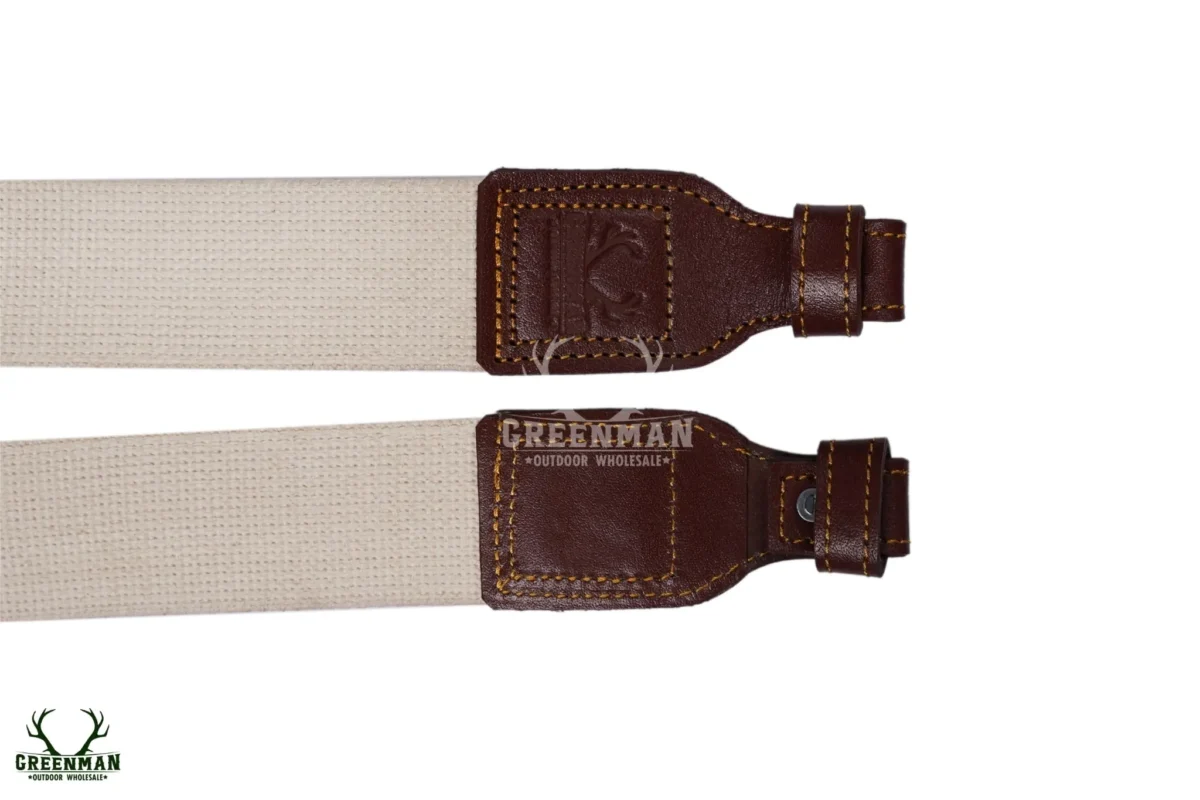 shotgun sling, brown with white gun sling