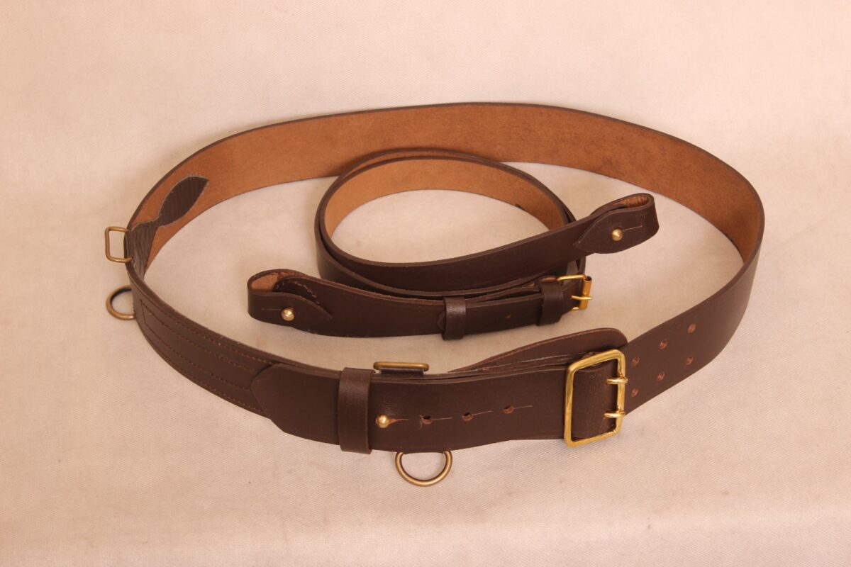 leather gun sling, leather shotgun sling strap, brown sling belt