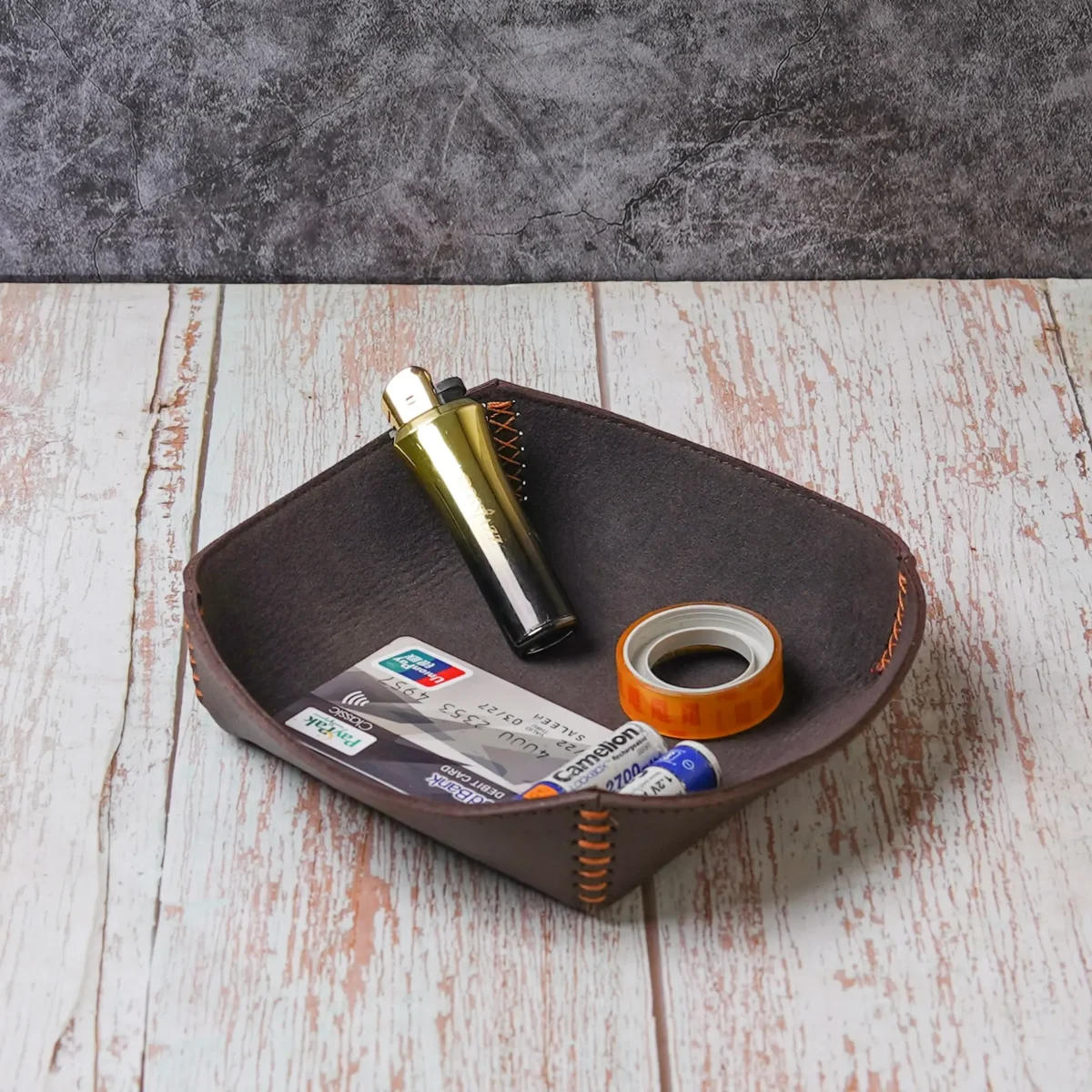 Chocolate Brown Leather Valet Tray, leather valet tray