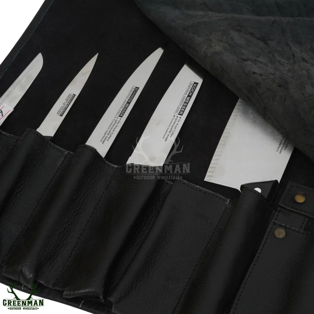 leather knife roll, chef knife roll, black chef knife roll