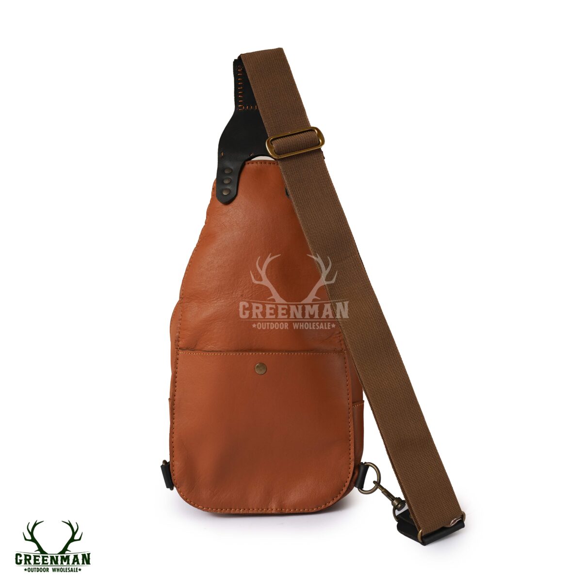 tan sling bag, unisex leather sling bag, leather crossbody bag