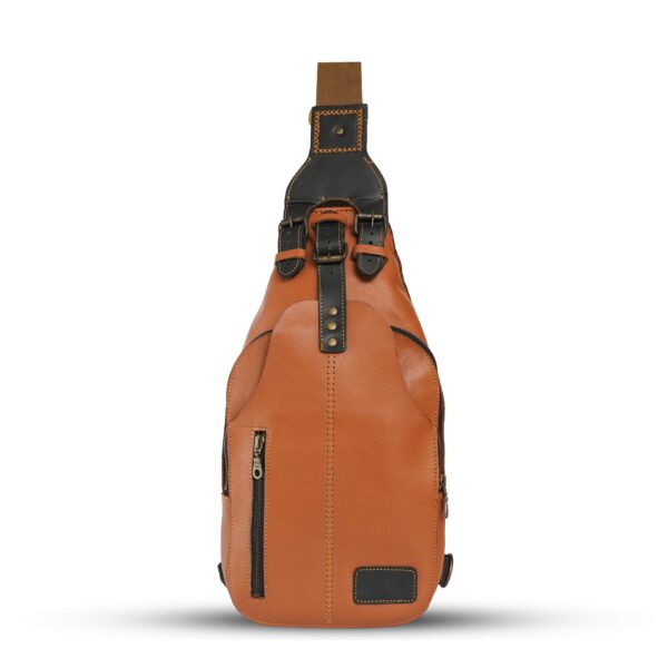 tan sling bag, unisex leather sling bag, leather crossbody bag