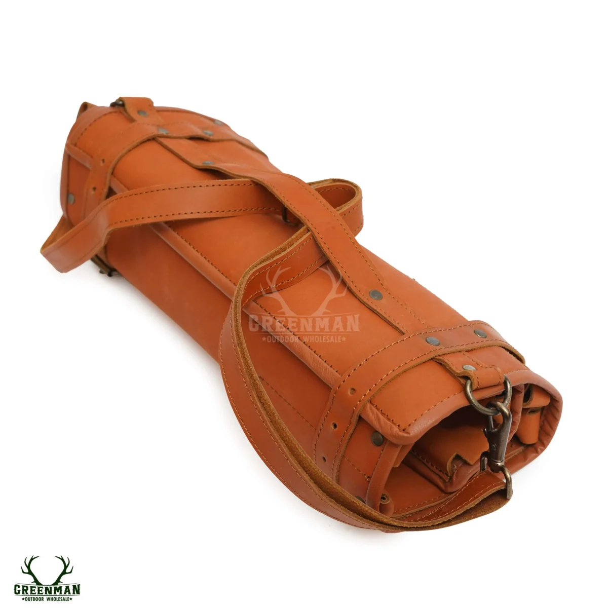 leather chef knife roll, leather knife roll, tan knife roll