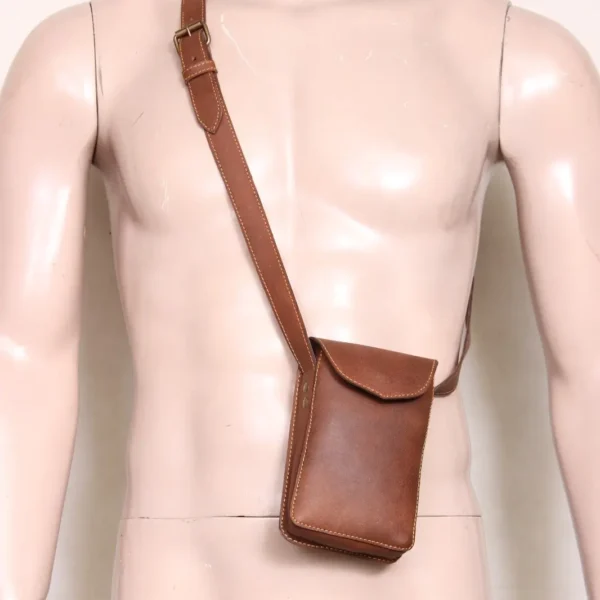 leather phone holster, brown phone holster