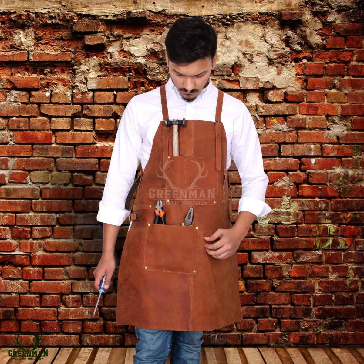 leather carpenter apron, brown carpenter apron
