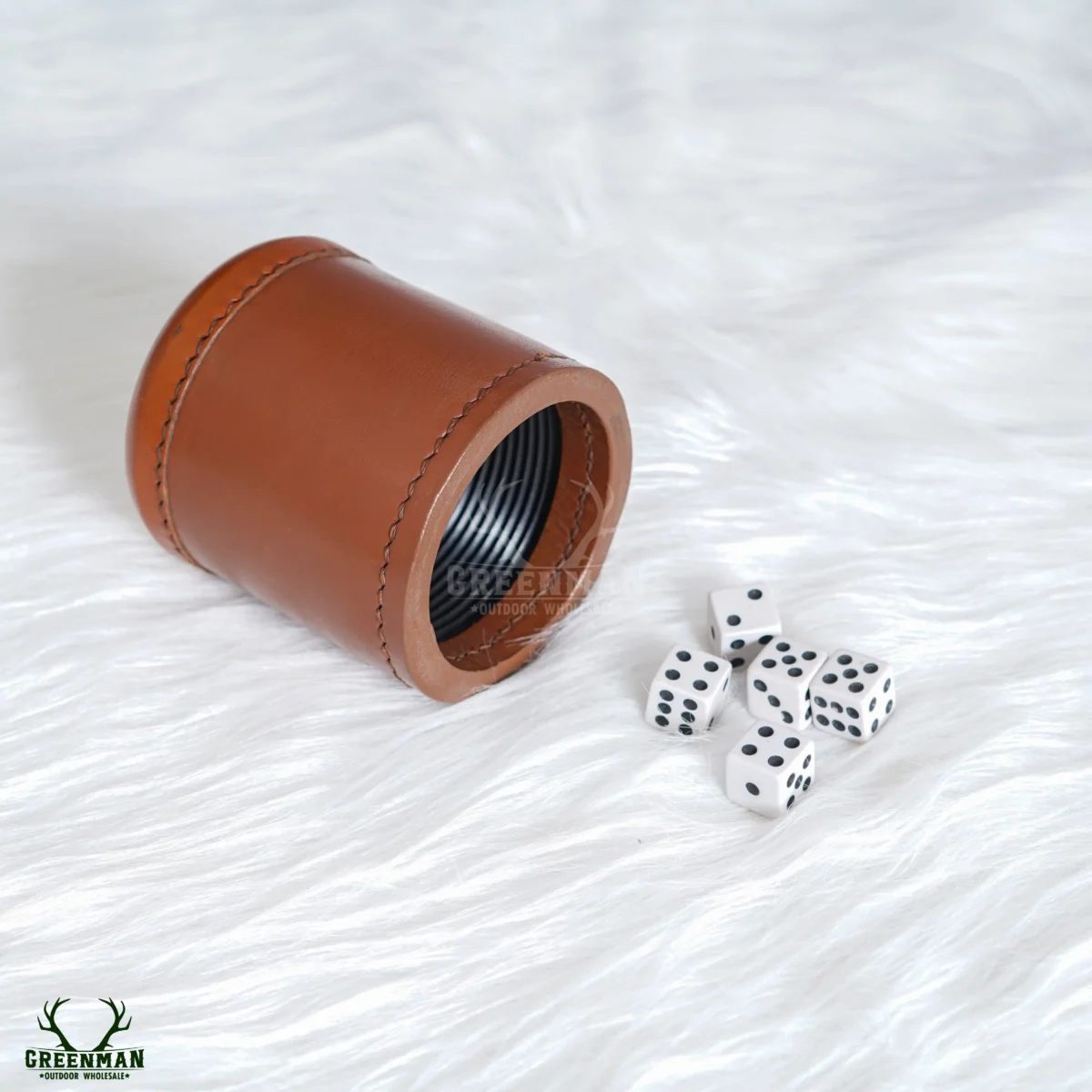 tan leather dice cups, tan dice cups