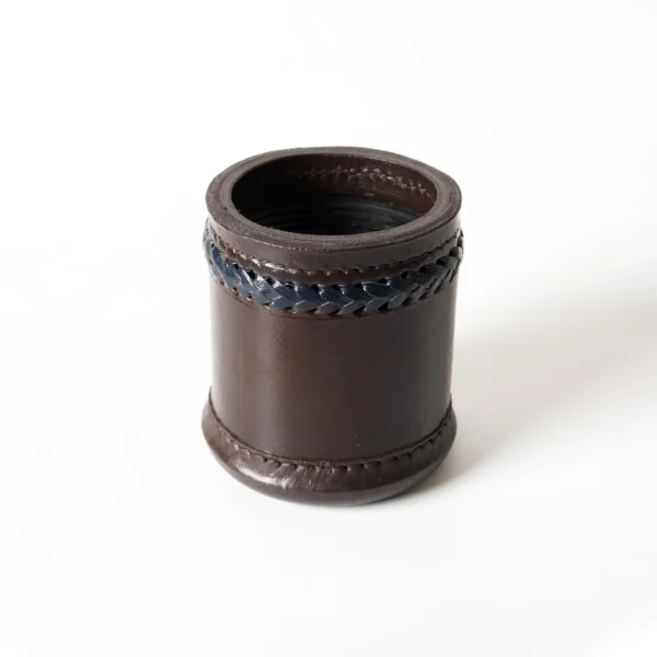 leather dice cups, leather dice cups with ribbed interior