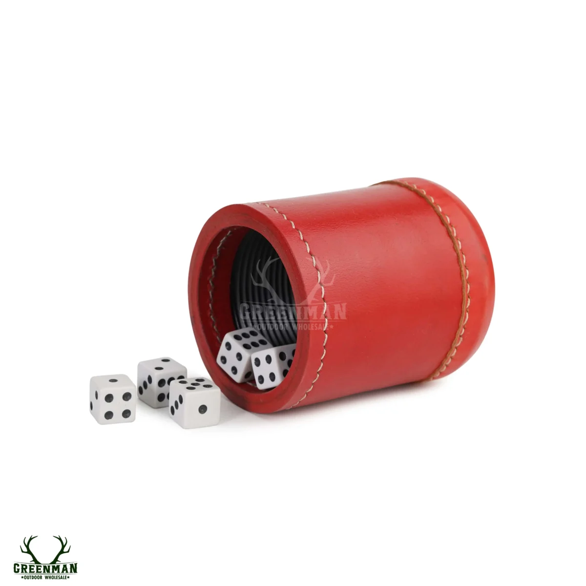 leather dice cup, red leather dice shaker, red leather dice cup