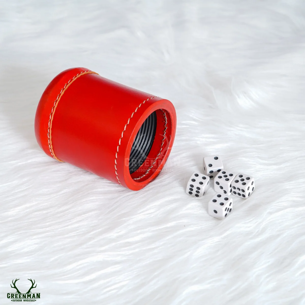 leather dice cup, red leather dice shaker, red leather dice cup