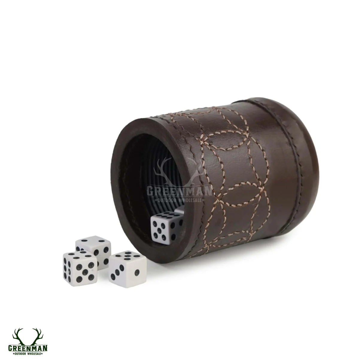 thumbnail image 2 of Commercial Quality Leather Dice Cup With 5 Dice – Ribbed Walls By Sunshine Hut 2 of 2