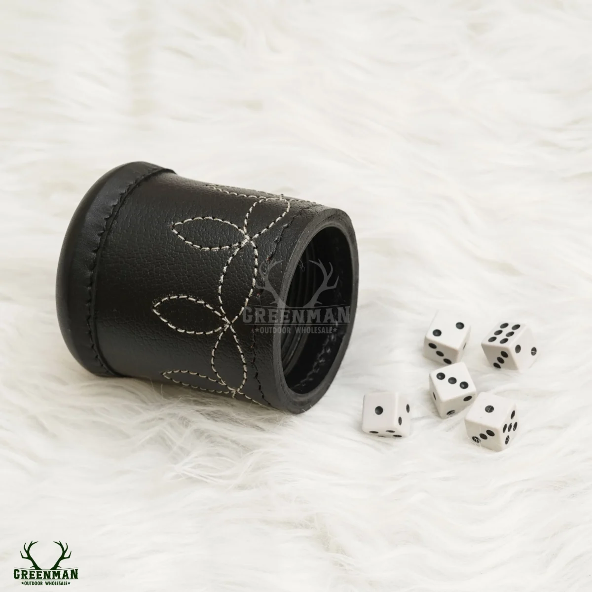 black leather dice cup, leather dice shaker