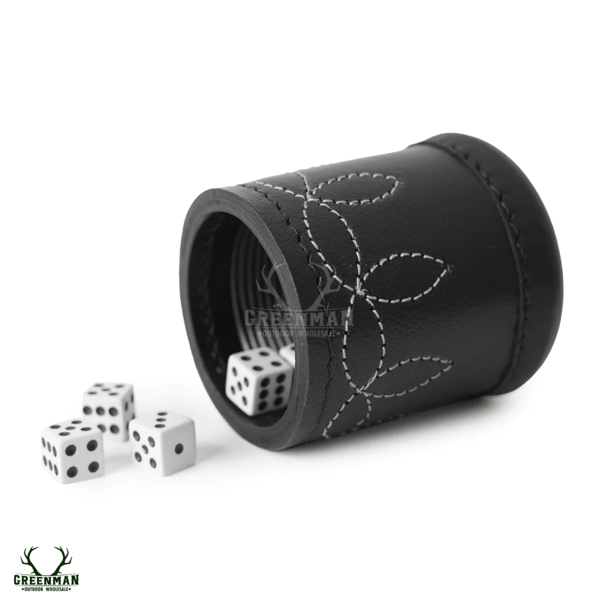 black leather dice cup, leather dice shaker