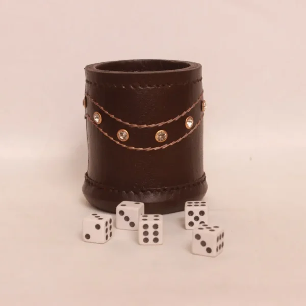 leather dice cup, leather dice shaker