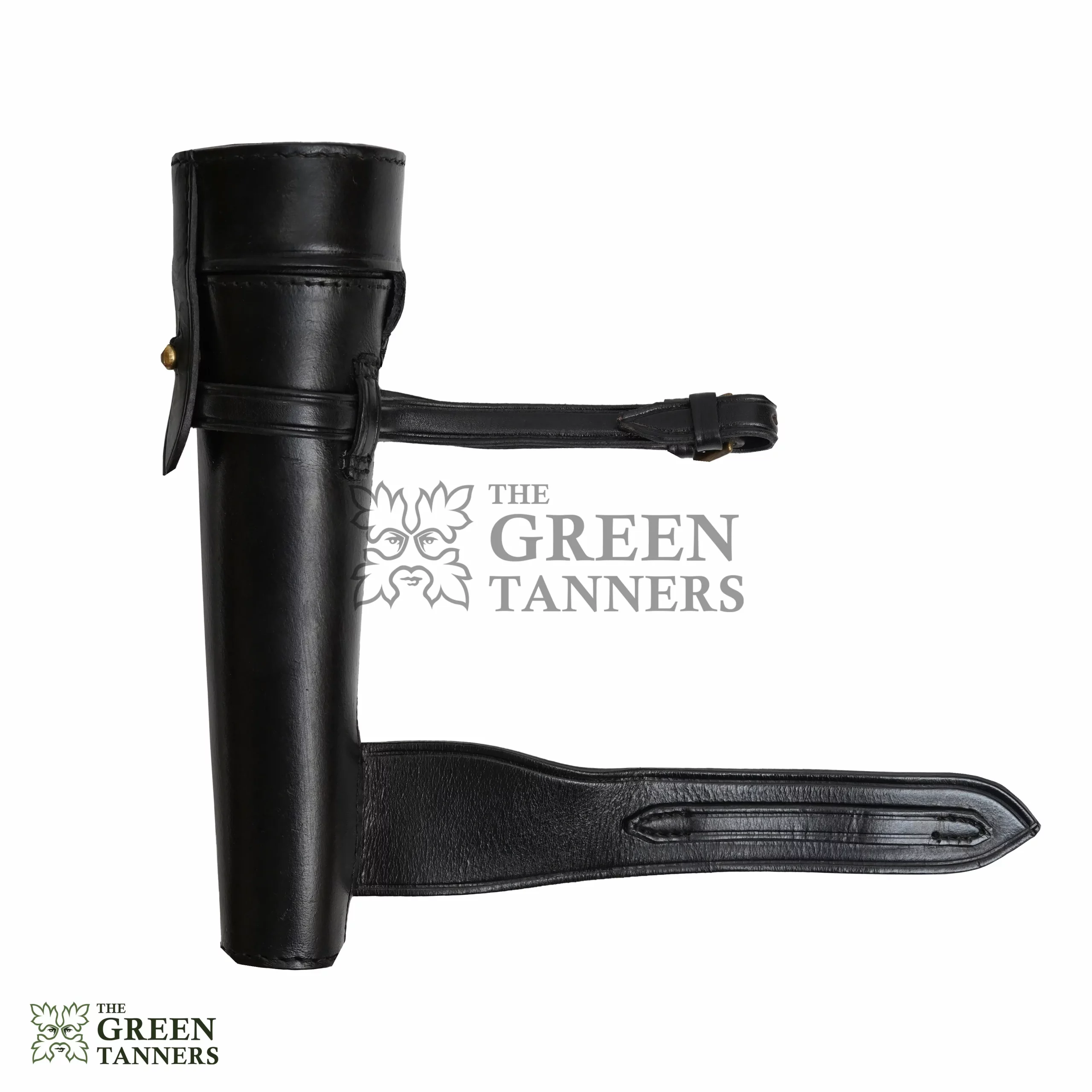 Fox Hunting Flask Case, Black Flask Case, Leather Flask case